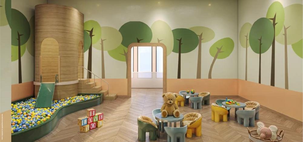 Indoor kids play area with ball pit